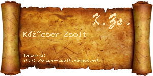 Kácser Zsolt névjegykártya